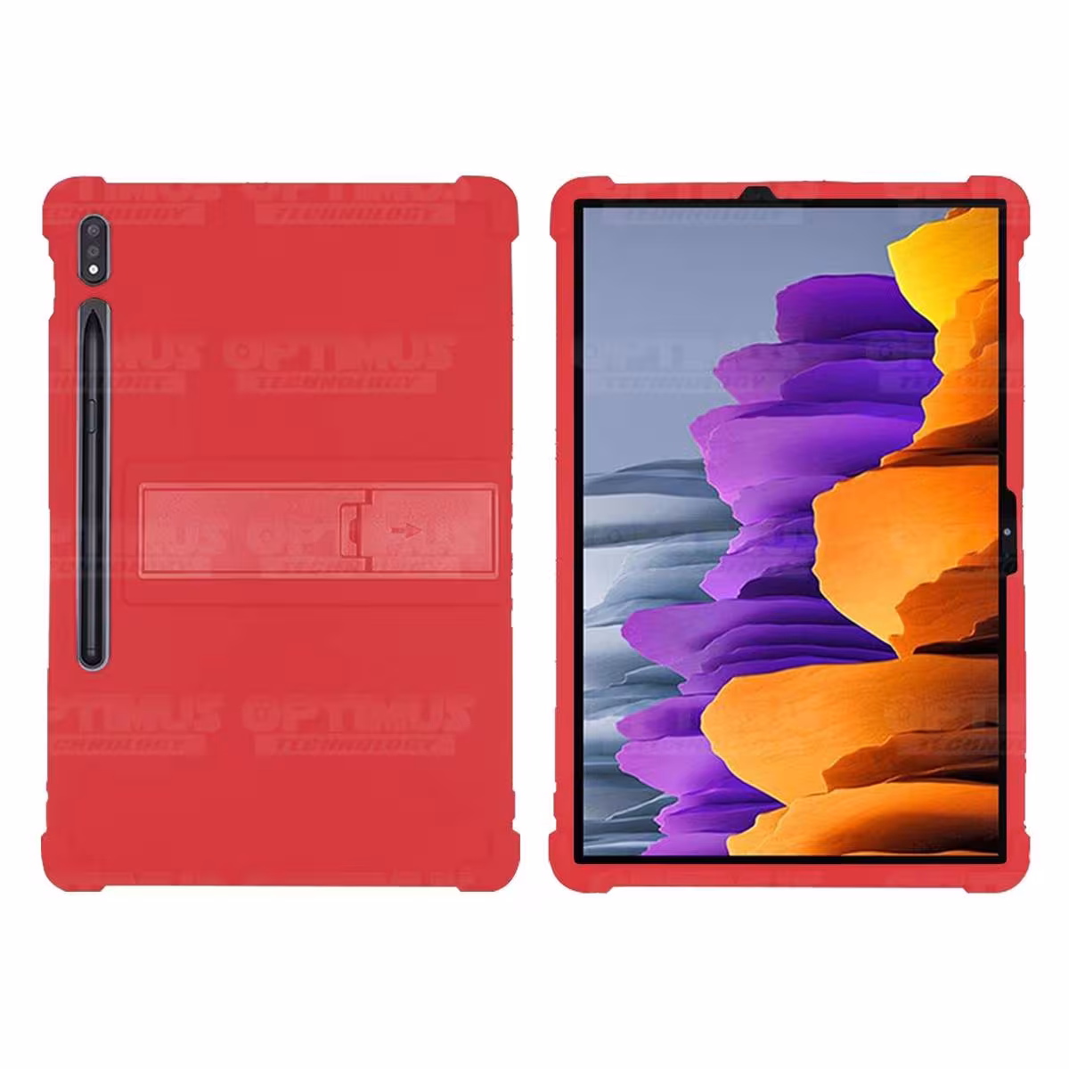 Estuche Case protector de goma Tablet Samsung Galaxy Tab S7 Plus SM-T970NZWLCOO 12.4 Pulgadas Anti golpes con soporte OPTIMUS TE