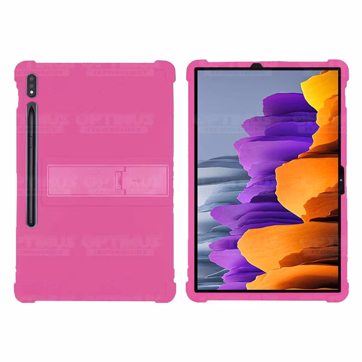 Estuche Case protector de goma Tablet Samsung Galaxy Tab S7 Plus SM-T970NZWLCOO 12.4 Pulgadas Anti golpes con soporte OPTIMUS TE