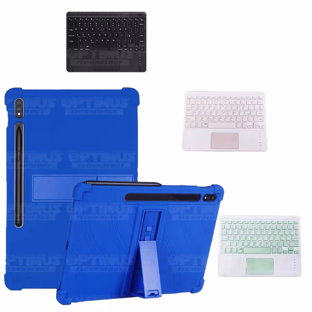 Kit Case Estuche Protector Antigolpes + Teclado Mouse Touchpad Bluetooth para Tablet Samsung Galaxy Tab S7 Plus 12.4 Pulgadas OP