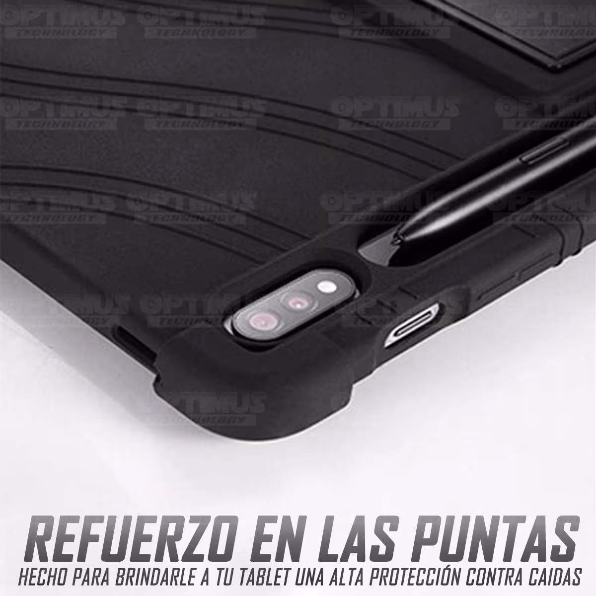 Estuche Case protector de goma Tablet Samsung Galaxy Tab S7 Wifi SM-T870NZK 11 Pulgadas Anti golpes con soporte OPTIMUS TECHNOLO