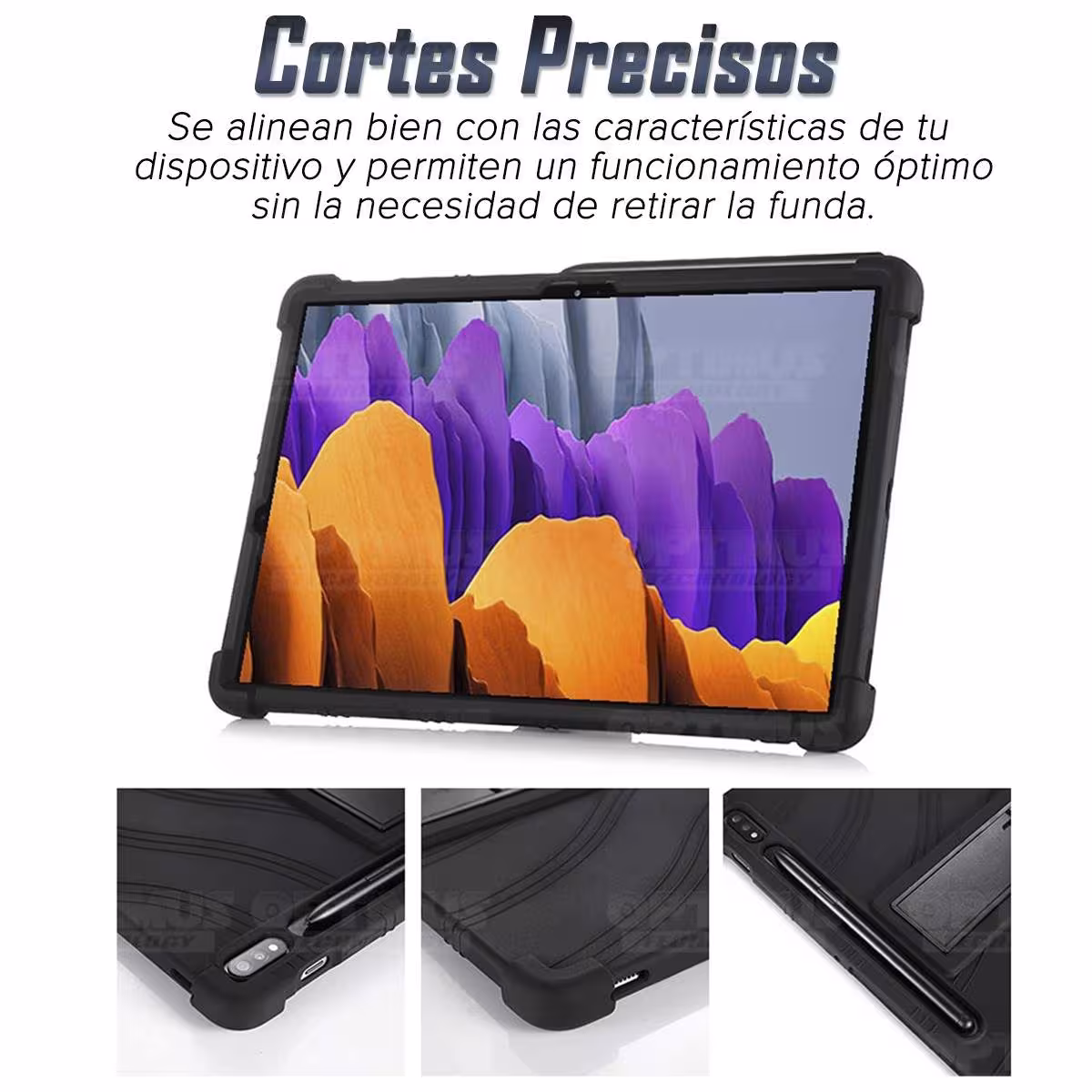 Estuche Case protector de goma Tablet Samsung Galaxy Tab S7 Wifi SM-T870NZK 11 Pulgadas Anti golpes con soporte OPTIMUS TECHNOLO