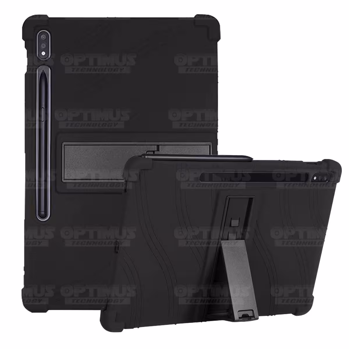 Kit Vidrio templado y Estuche Protector de goma antigolpes con soporte Tablet Samsung Galaxy Tab S7 Wifi SM-T870NZK 11 Pulgadas