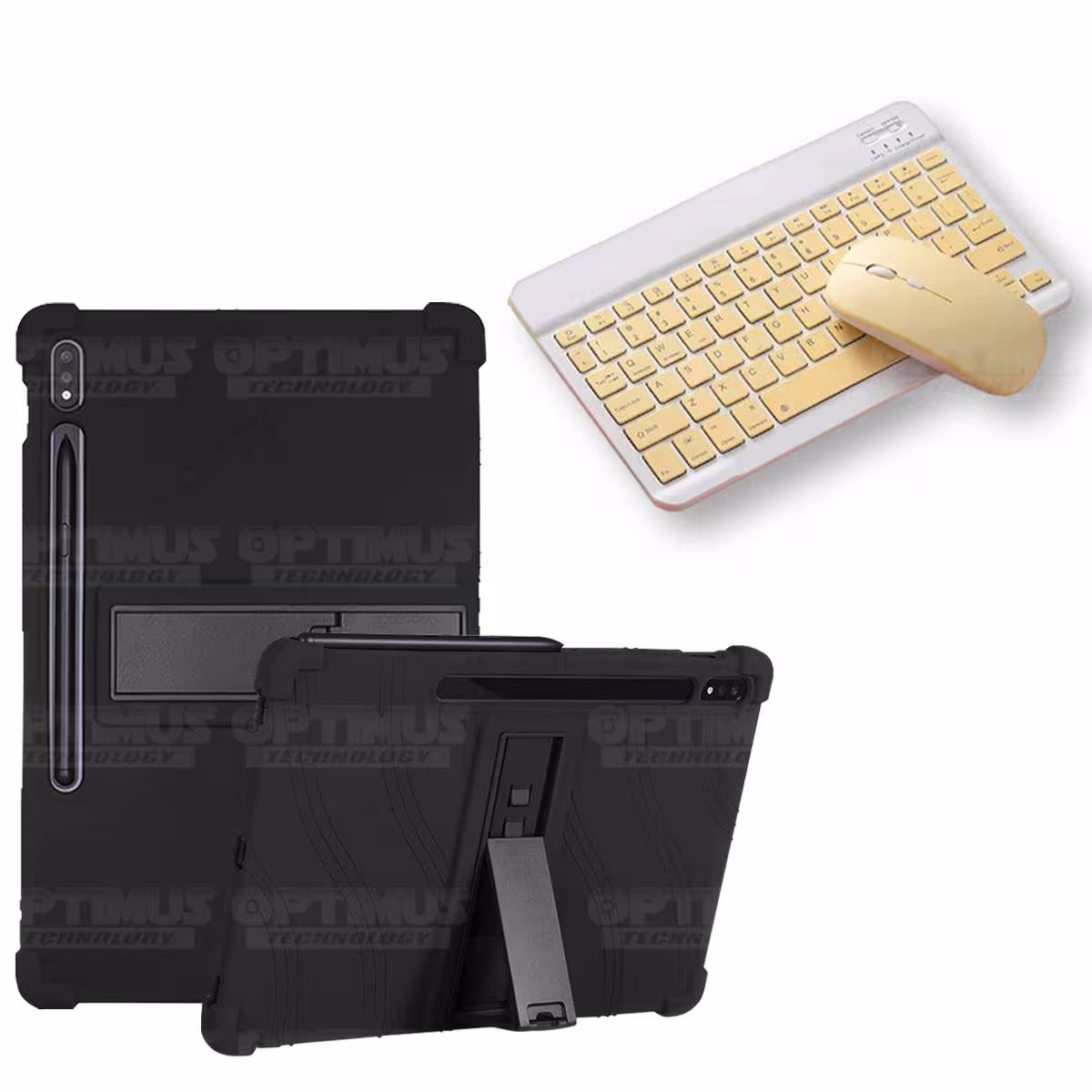 Kit Case Forro Protector Antigolpes + Teclado y Mouse Bluetooth para Tablet Samsung Galaxy Tab S7 SM-T870NZK 11 Pulgadas OPTIMUS