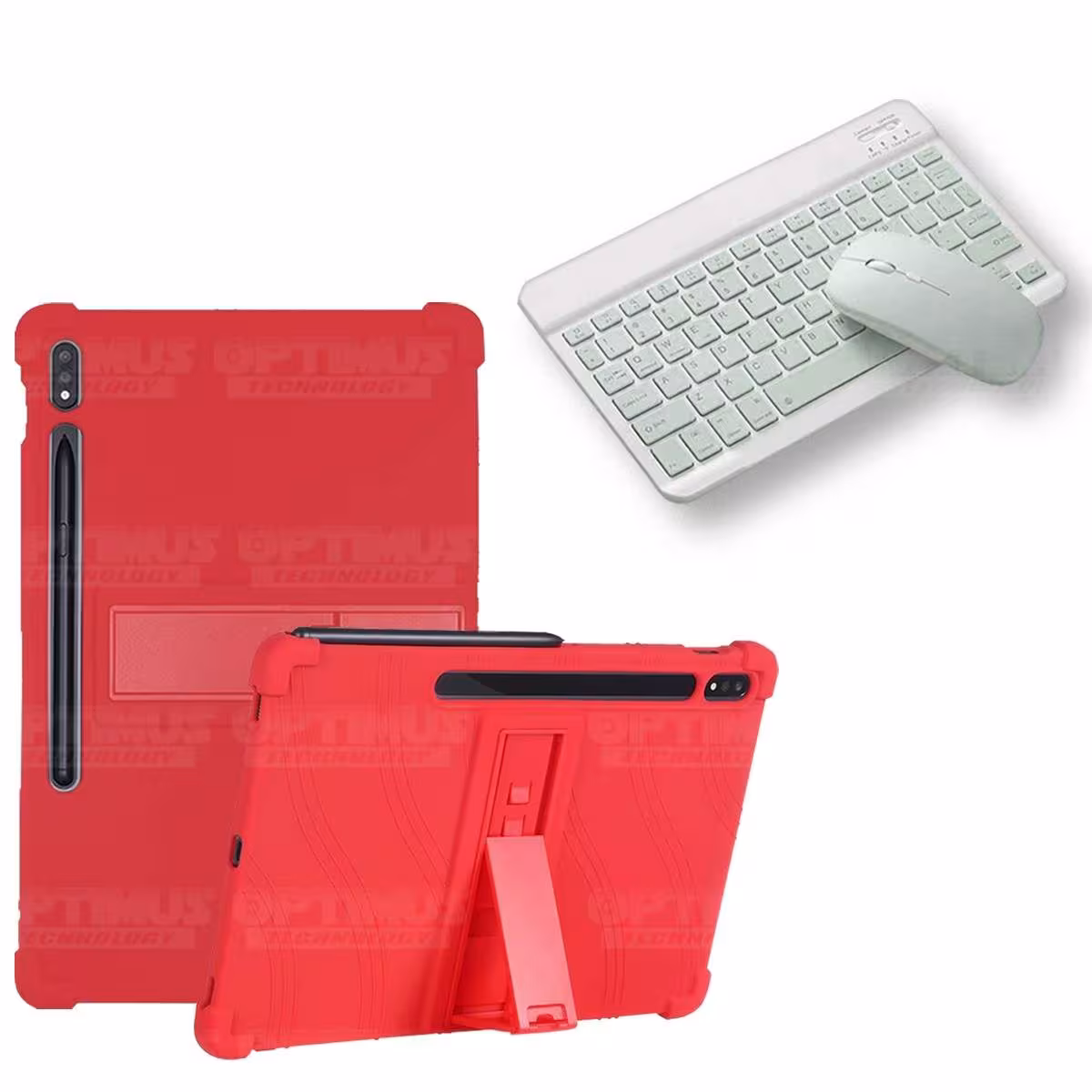 Kit Case Forro Protector Antigolpes + Teclado y Mouse Bluetooth para Tablet Samsung Galaxy Tab S7 SM-T870NZK 11 Pulgadas OPTIMUS