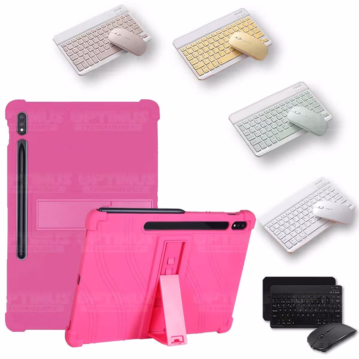 Kit Case Forro Protector Antigolpes + Teclado y Mouse Bluetooth para Tablet Samsung Galaxy Tab S7 SM-T870NZK 11 Pulgadas OPTIMUS