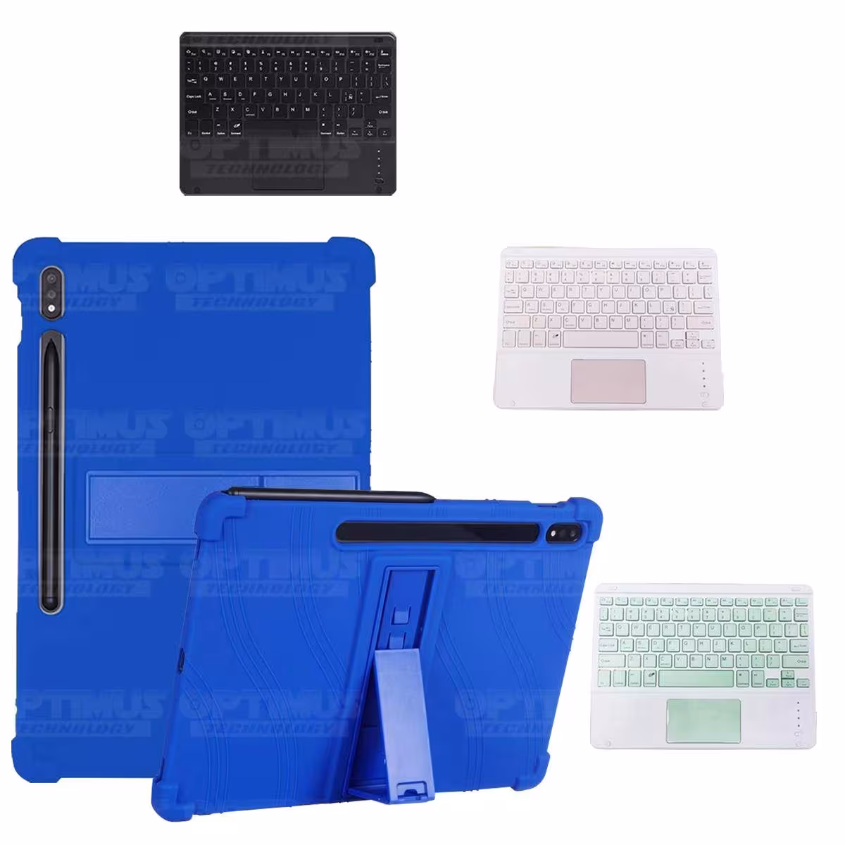 Kit Case Estuche Protector Antigolpes + Teclado Mouse Touchpad Bluetooth para Tablet Samsung Galaxy Tab S7 Wifi 11 Pulgadas OPTI