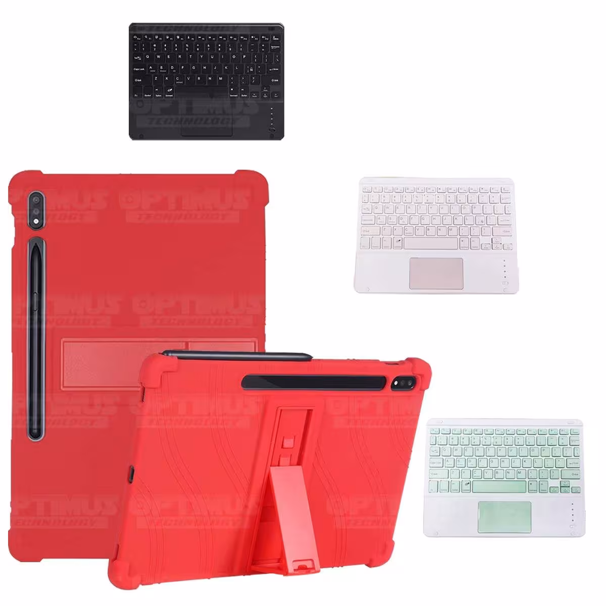 Kit Case Estuche Protector Antigolpes + Teclado Mouse Touchpad Bluetooth para Tablet Samsung Galaxy Tab S7 Wifi 11 Pulgadas OPTI