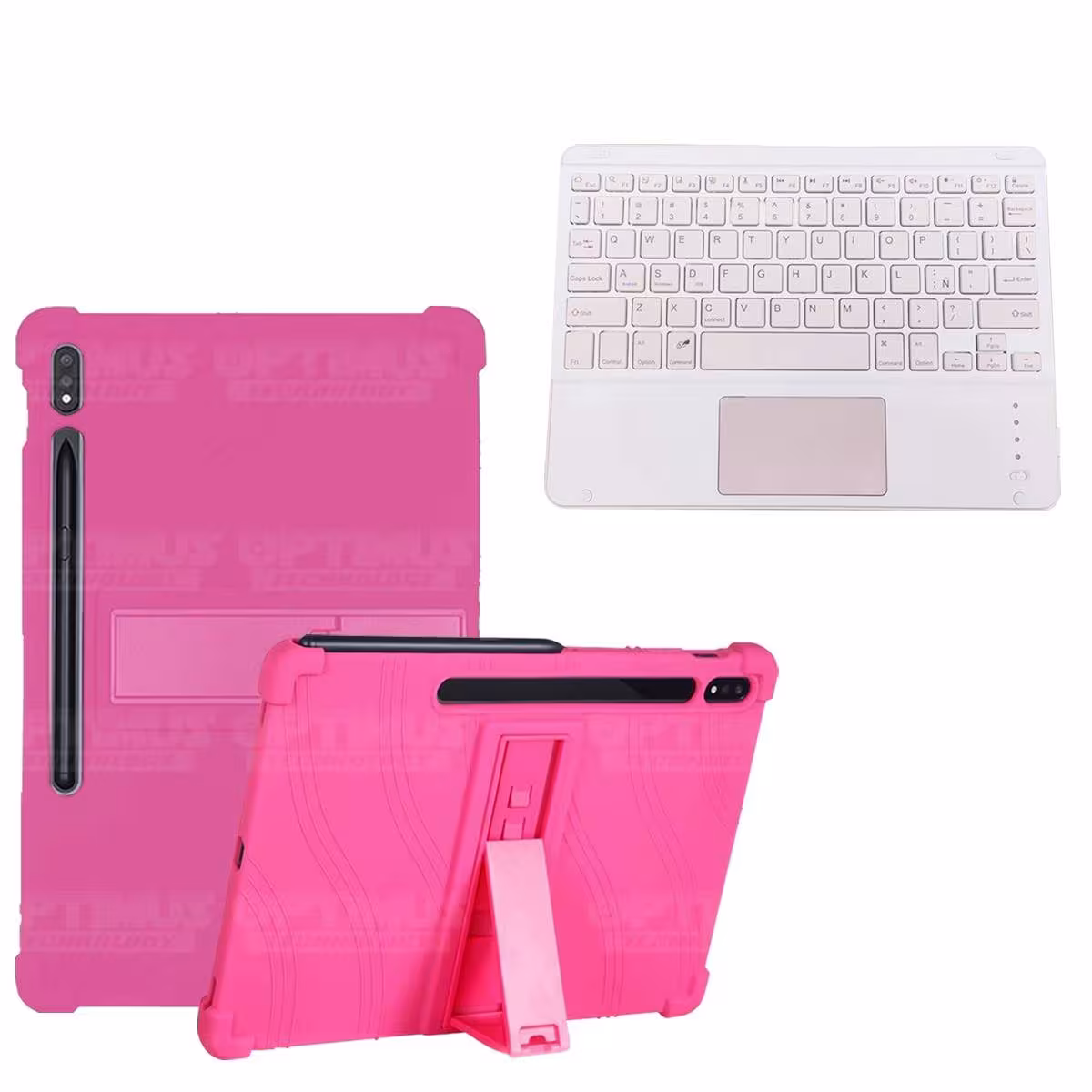 Kit Case Estuche Protector Antigolpes + Teclado Mouse Touchpad Bluetooth para Tablet Samsung Galaxy Tab S7 Wifi 11 Pulgadas OPTI