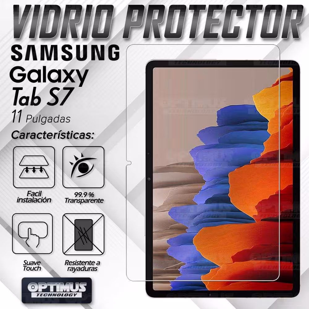 Kit Vidrio templado + Estuche Protector Goma + Teclado y Mouse Bluetooth para Tablet Samsung Galaxy Tab S7 Wifi 11 Pulgadas OPTI