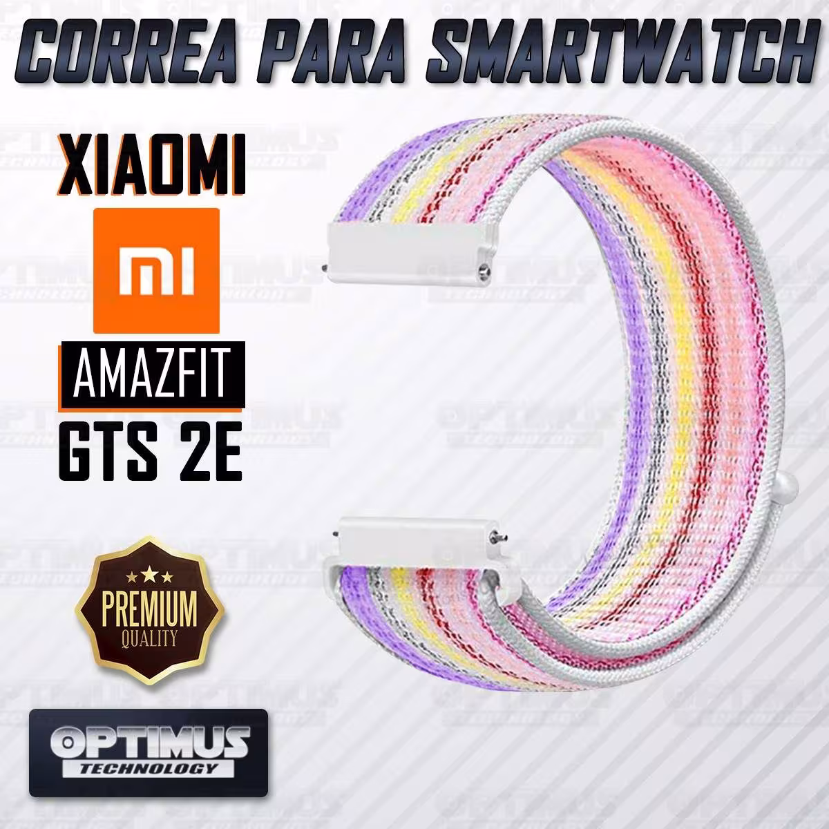 Banda tipo Velcro Tela suave para Reloj Smartwatch Xiaomi Amazfit GTS 2E | OPTIMUS TECHNOLOGY™ | CRR-VLC-AMZ-GTS2E |