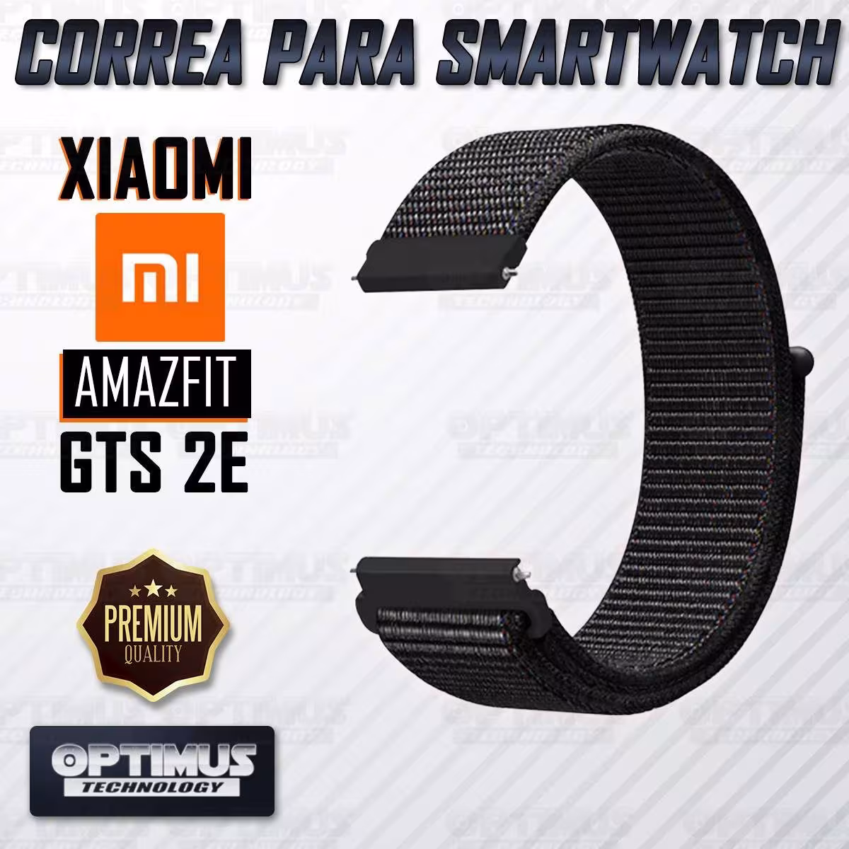 Banda tipo Velcro Tela suave para Reloj Smartwatch Xiaomi Amazfit GTS 2E | OPTIMUS TECHNOLOGY™ | CRR-VLC-AMZ-GTS2E |