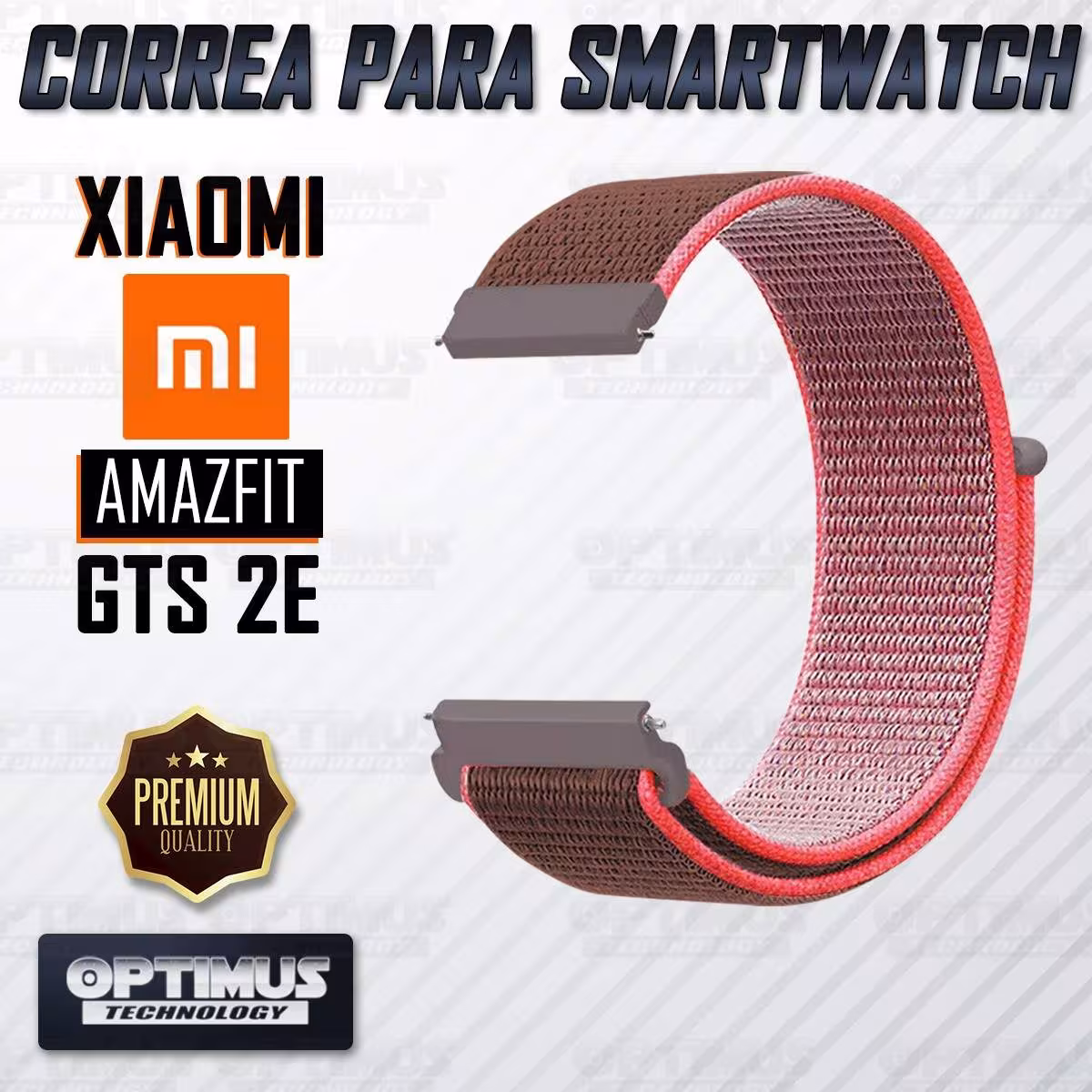 Banda tipo Velcro Tela suave para Reloj Smartwatch Xiaomi Amazfit GTS 2E | OPTIMUS TECHNOLOGY™ | CRR-VLC-AMZ-GTS2E |
