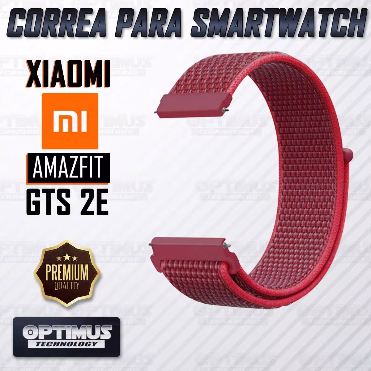 Banda tipo Velcro Tela suave para Reloj Smartwatch Xiaomi Amazfit GTS 2E | OPTIMUS TECHNOLOGY™ | CRR-VLC-AMZ-GTS2E |