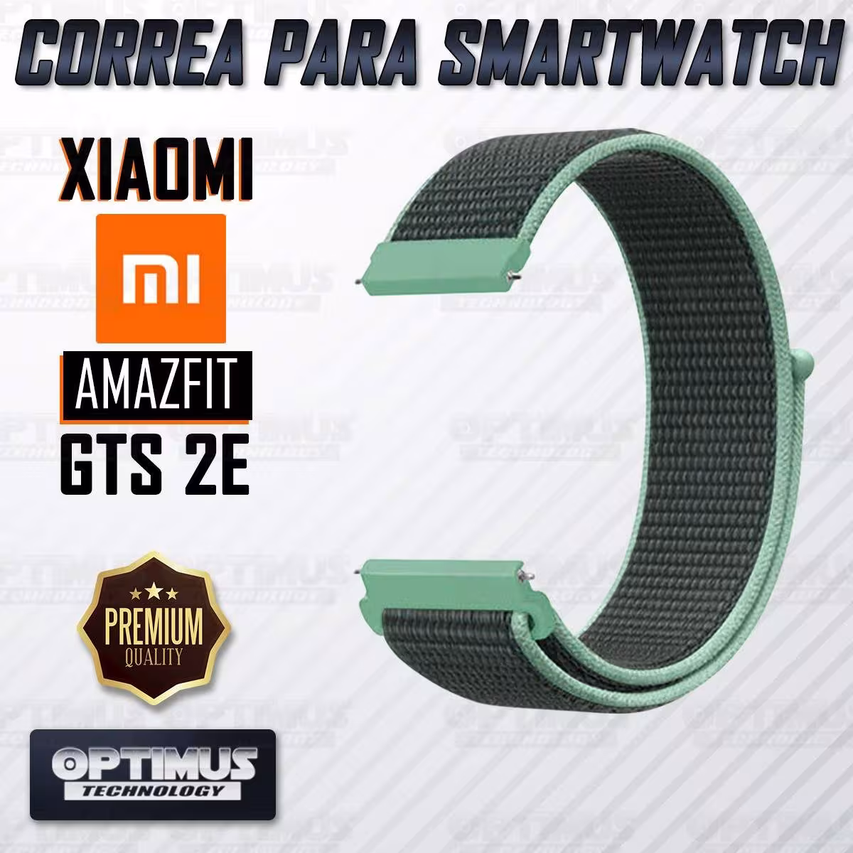 Banda tipo Velcro Tela suave para Reloj Smartwatch Xiaomi Amazfit GTS 2E | OPTIMUS TECHNOLOGY™ | CRR-VLC-AMZ-GTS2E |