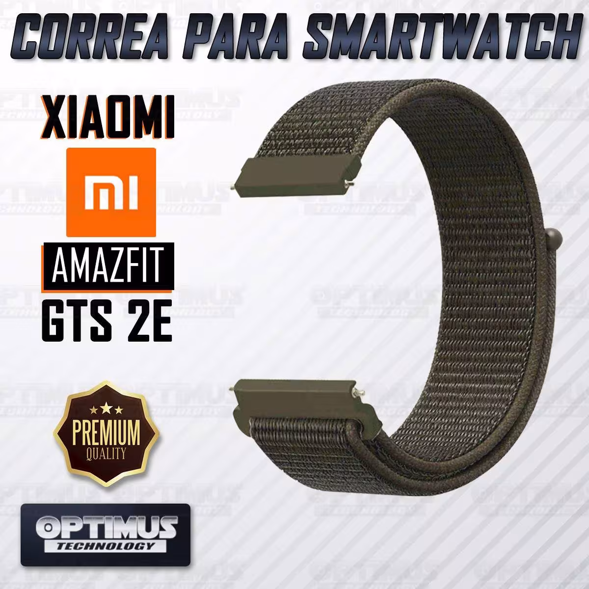 Banda tipo Velcro Tela suave para Reloj Smartwatch Xiaomi Amazfit GTS 2E | OPTIMUS TECHNOLOGY™ | CRR-VLC-AMZ-GTS2E |