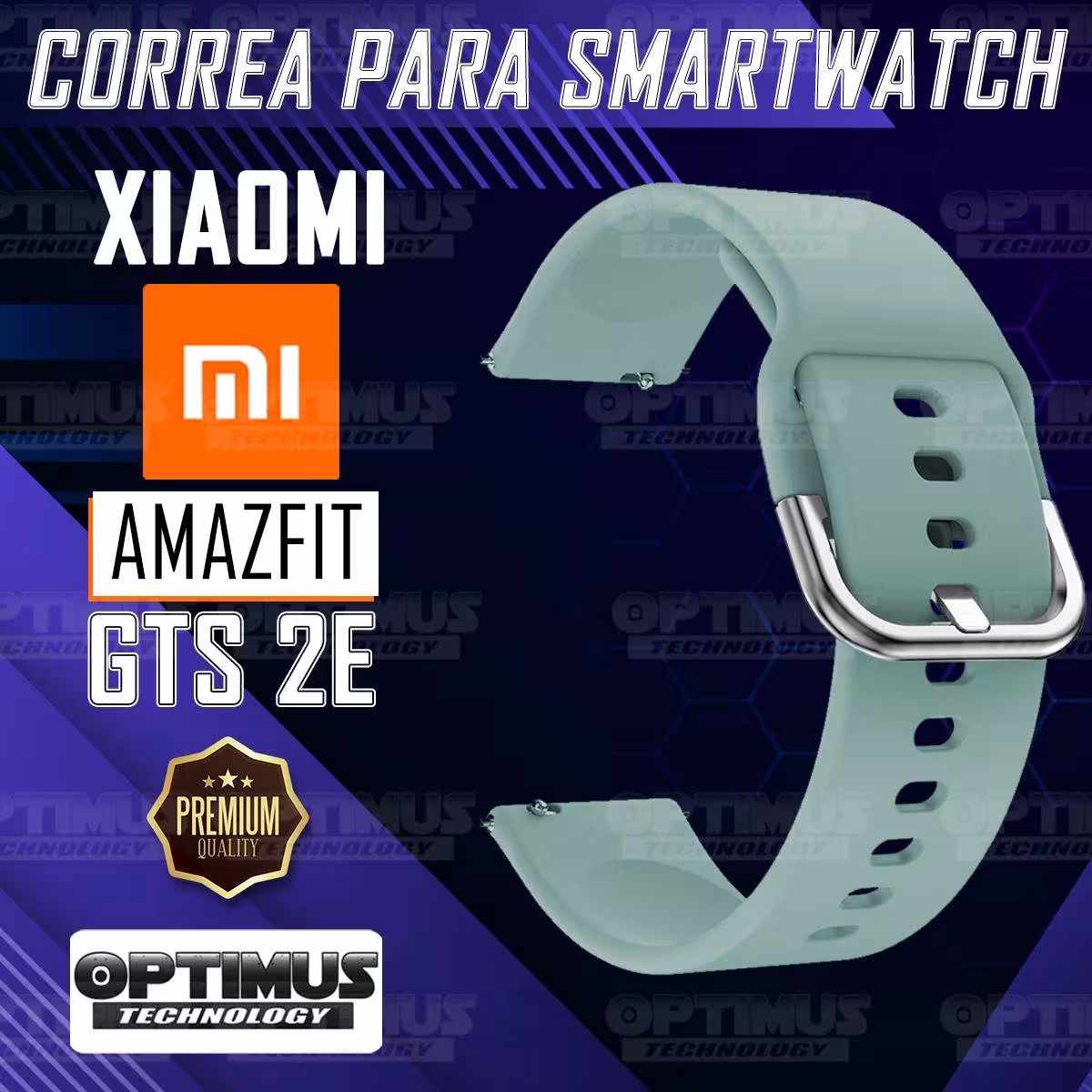 Kit Pulso Correa Y Vidrio Templado Nanoglass Protector Para Reloj Xiaomi Amazfit GTS 2E OPTIMUS TECHNOLOGY™ - 3