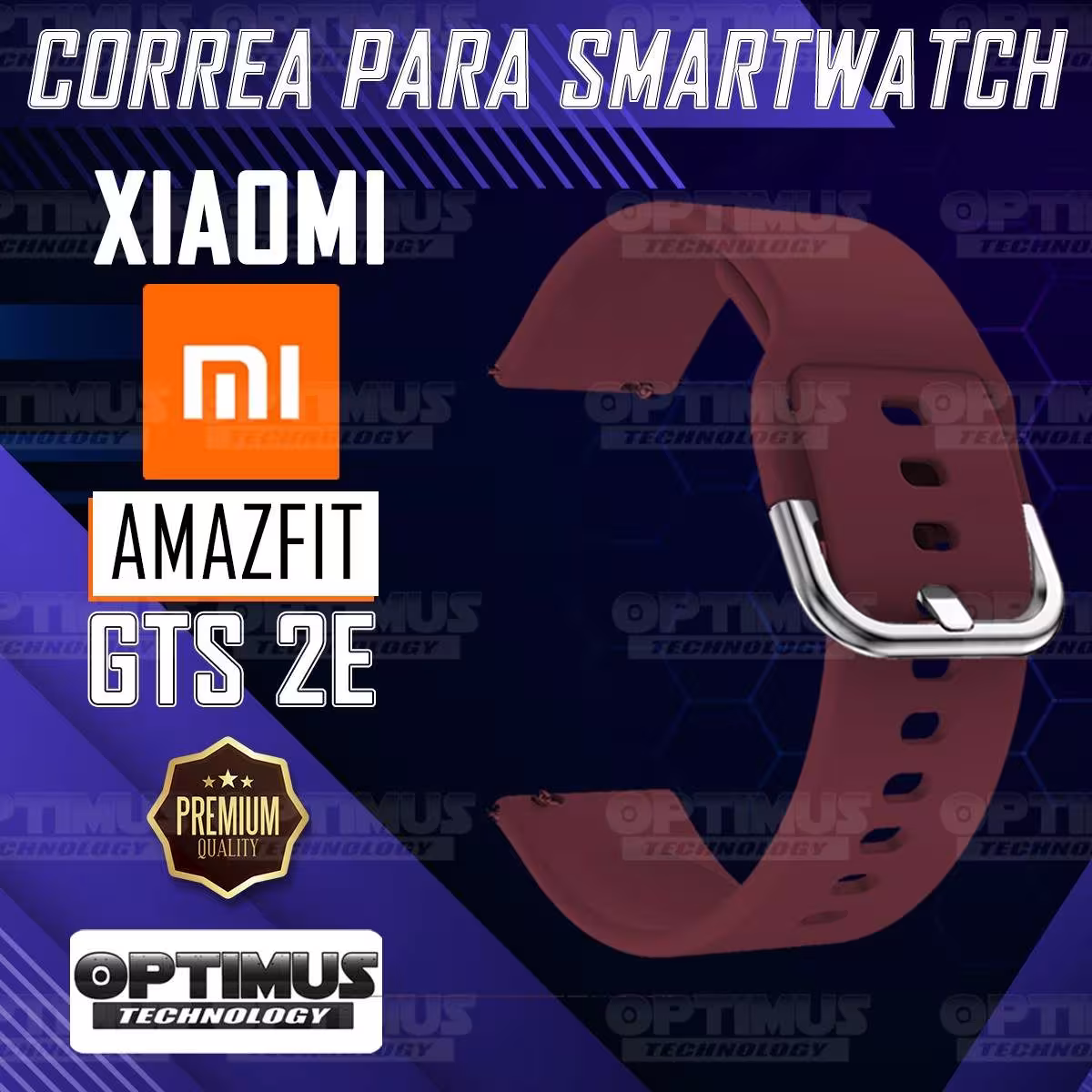 Kit Pulso Correa Y Vidrio Templado Nanoglass Protector Para Reloj Xiaomi Amazfit GTS 2E OPTIMUS TECHNOLOGY™ - 31