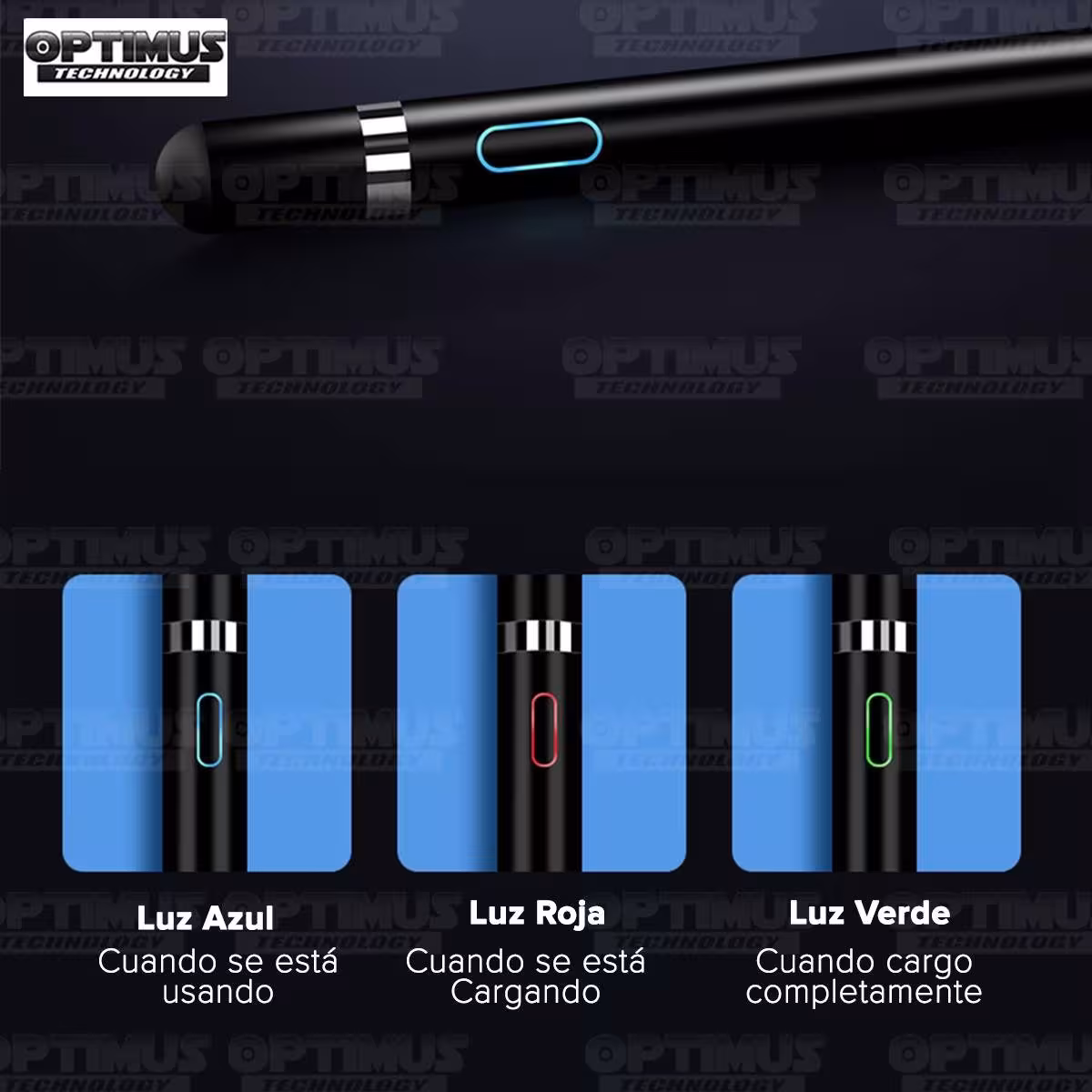 Lápiz óptico digital capacitivo activo Stylus Pen compatible con Android, iOS y Windows para Tablets, Celulares y PC Táctil OPTI