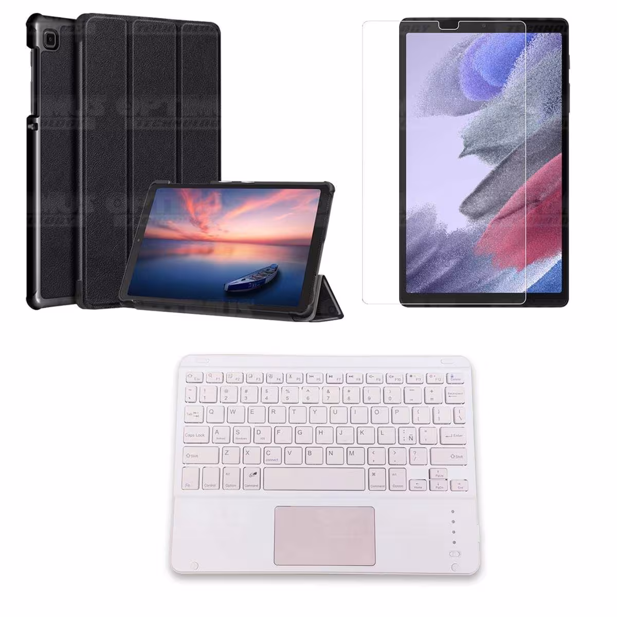 Kit Vidrio + Case Protector + Teclado Touchpad Bluetooth Tablet Samsung Galaxy Tab A7 Lite 8.7 2021 T220 - T225 OPTIMUS TECHNOLO