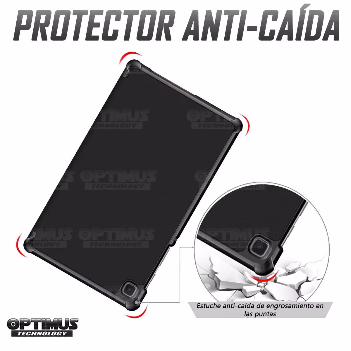 Kit Vidrio + Case Protector + Teclado Touchpad Bluetooth Tablet Samsung Galaxy Tab A7 Lite 8.7 2021 T220 - T225 OPTIMUS TECHNOLO