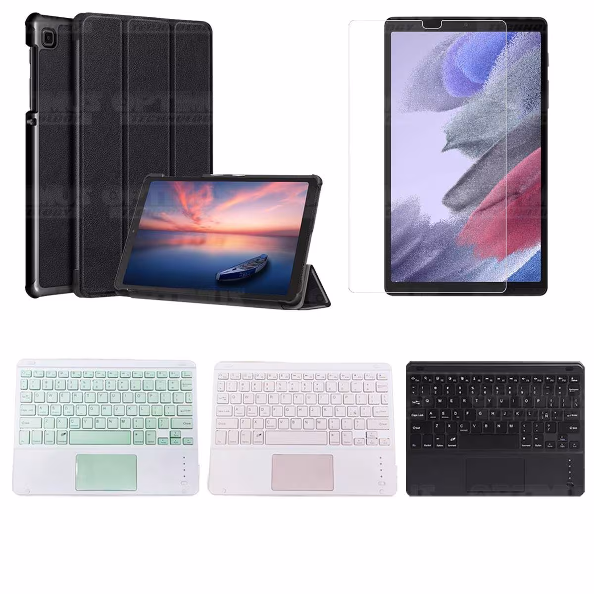 Kit Vidrio + Case Protector + Teclado Touchpad Bluetooth Tablet Samsung Galaxy Tab A7 Lite 8.7 2021 T220 - T225 OPTIMUS TECHNOLO