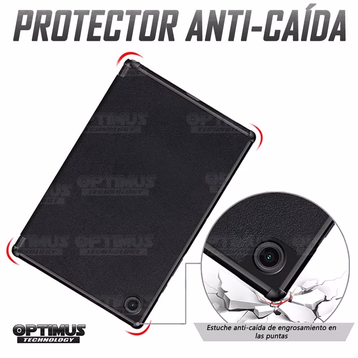 Kit Case Forro Protector + Teclado y Mouse Ratón Bluetooth para Tablet Samsung Galaxy Tab A8 10.5 2021 SM-x200, SM-x205 OPTIMUS