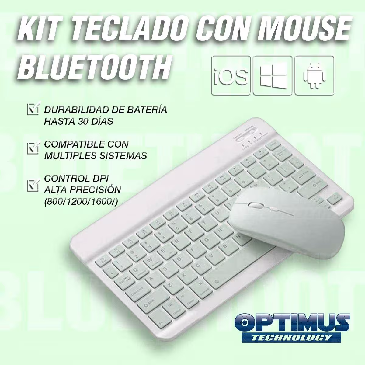 Kit Case Forro Protector + Teclado y Mouse Ratón Bluetooth para Tablet Samsung Galaxy Tab A8 10.5 2021 SM-x200, SM-x205 OPTIMUS