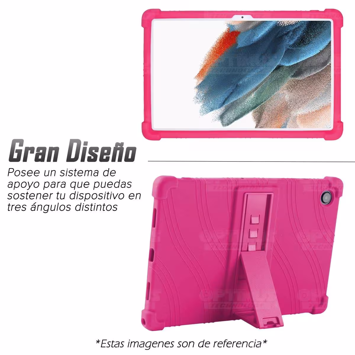 Estuche Case protector de goma Tablet Samsung Galaxy Tab A8 10.5 2021 - 2022 SM-x200, SM-x205 Anti golpes con soporte OPTIMUS TE