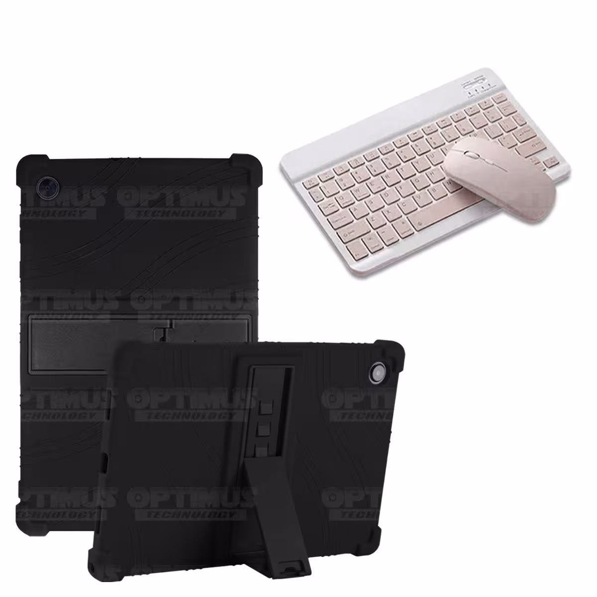 Kit Case Forro Protector Antigolpes + Teclado y Mouse Bluetooth Tablet Samsung Galaxy Tab A8 10.5 2021 SM-x200, SM-x205 OPTIMUS