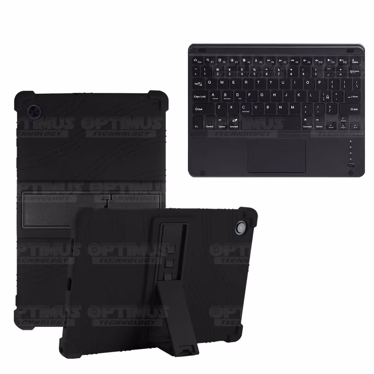 Kit Estuche Protector Antigolpes + Teclado Mouse Touchpad Bluetooth Samsung Galaxy Tab A8 10.5 2021 SM-x200, SM-x205 OPTIMUS TEC
