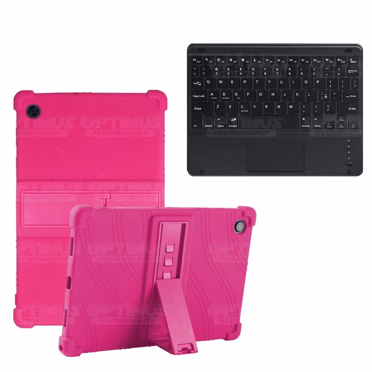 Kit Estuche Protector Antigolpes + Teclado Mouse Touchpad Bluetooth Samsung Galaxy Tab A8 10.5 2021 SM-x200, SM-x205 OPTIMUS TEC