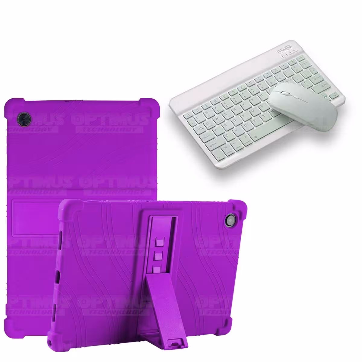 Kit Case Forro Protector Antigolpes + Teclado y Mouse Bluetooth Tablet Samsung Galaxy Tab A8 10.5 2021 SM-x200, SM-x205 OPTIMUS