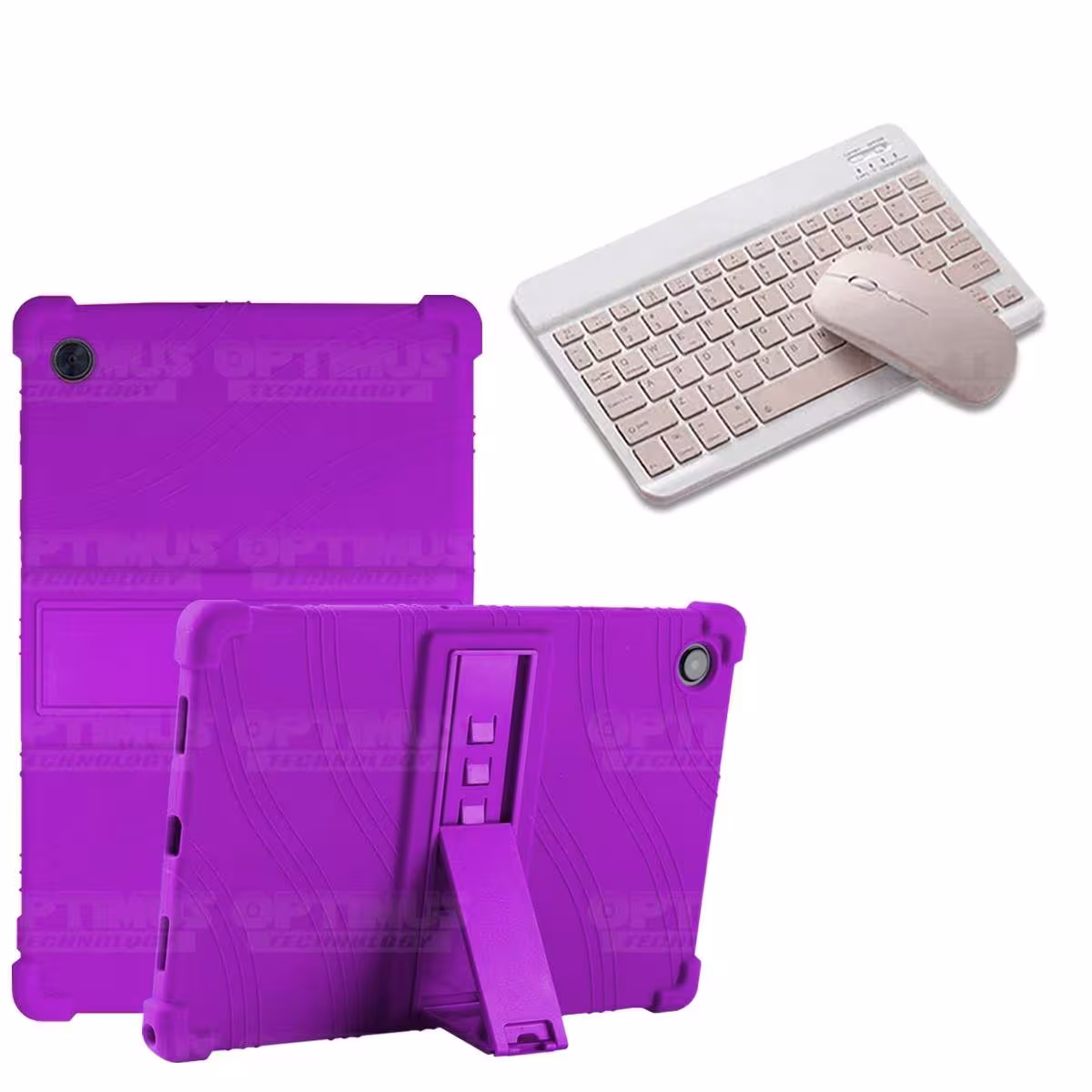 Kit Case Forro Protector Antigolpes + Teclado y Mouse Bluetooth Tablet Samsung Galaxy Tab A8 10.5 2021 SM-x200, SM-x205 OPTIMUS