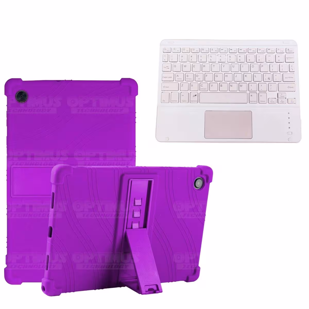Kit Estuche Protector Antigolpes + Teclado Mouse Touchpad Bluetooth Samsung Galaxy Tab A8 10.5 2021 SM-x200, SM-x205 OPTIMUS TEC