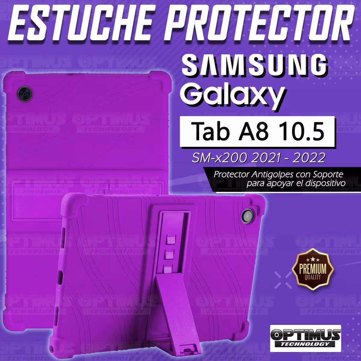Kit Estuche Protector Antigolpes + Teclado Mouse Touchpad Bluetooth Samsung Galaxy Tab A8 10.5 2021 SM-x200, SM-x205 OPTIMUS TEC