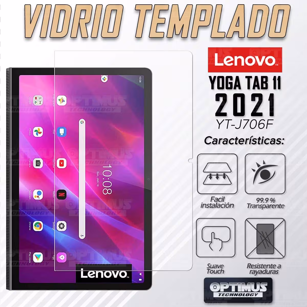 Vidrio Cristal Templado Protector Tablet Lenovo Yoga Tab 11 2021 YT-J706F | OPTIMUS TECHNOLOGY™ | VTP-YG-11-2021 |