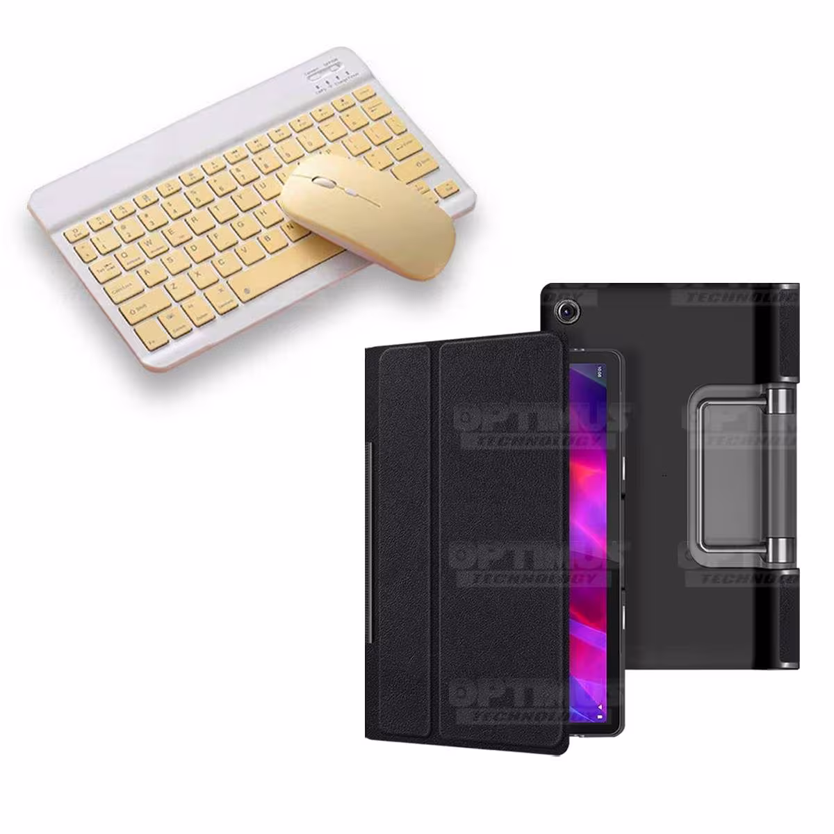 Kit Case Forro Protector + Teclado y Mouse Ratón Bluetooth para Tablet Lenovo Yoga Tab 11 2021 YT-J706F OPTIMUS TECHNOLOGY™ - 9