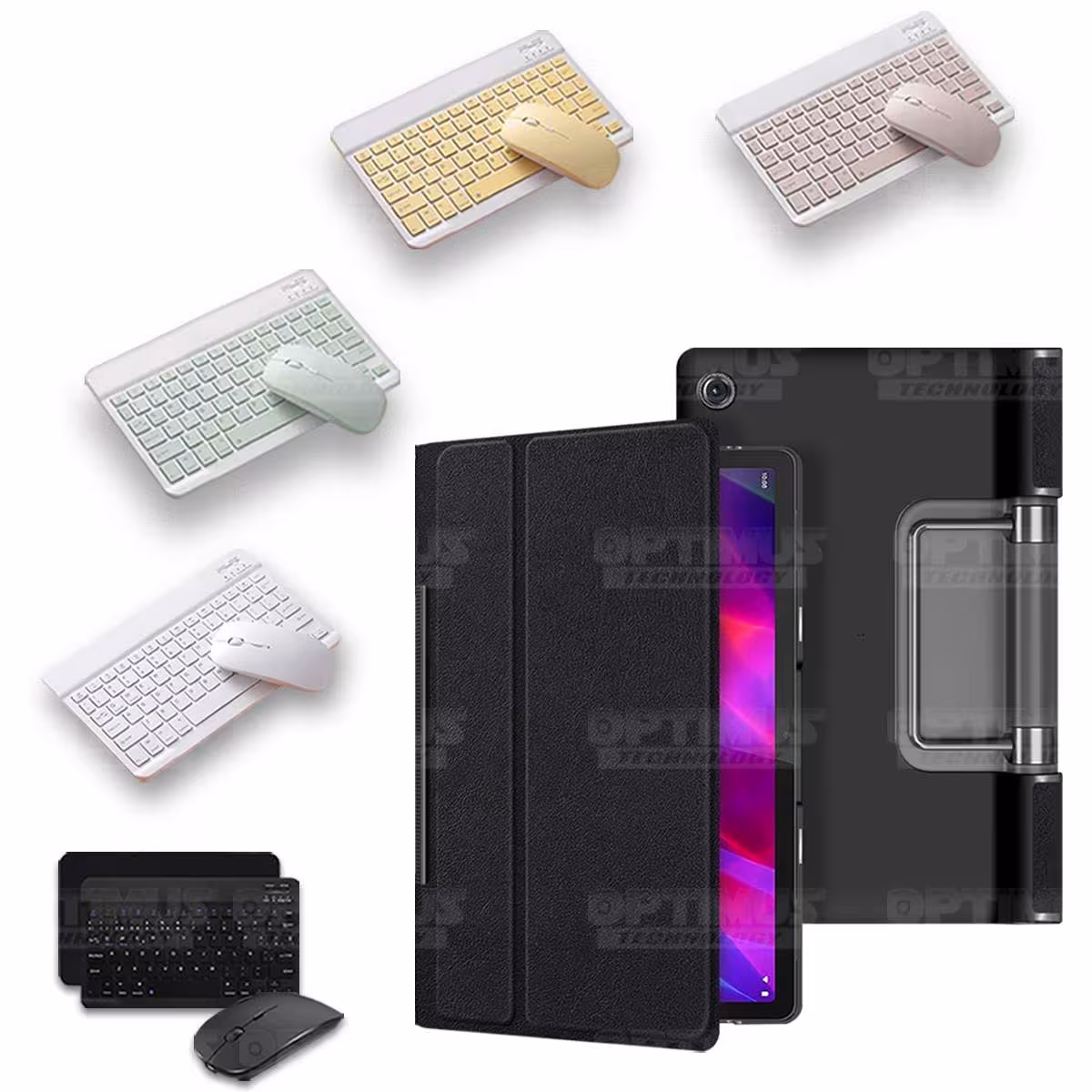Kit Case Forro Protector + Teclado y Mouse Ratón Bluetooth para Tablet Lenovo Yoga Tab 11 2021 YT-J706F OPTIMUS TECHNOLOGY™ - 20
