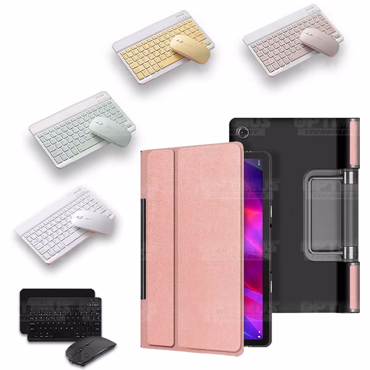 Kit Case Forro Protector + Teclado y Mouse Ratón Bluetooth para Tablet Lenovo Yoga Tab 11 2021 YT-J706F OPTIMUS TECHNOLOGY™ - 24