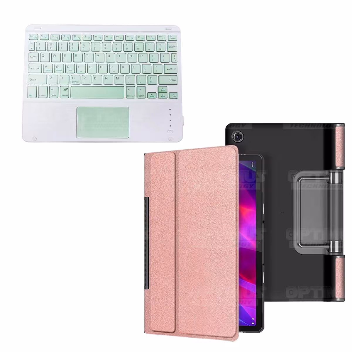 Kit Case Folio Protector + Teclado Mouse Touchpad Bluetooth para Tablet Lenovo Yoga Tab 11 2021 YT-J706F OPTIMUS TECHNOLOGY™ - 7