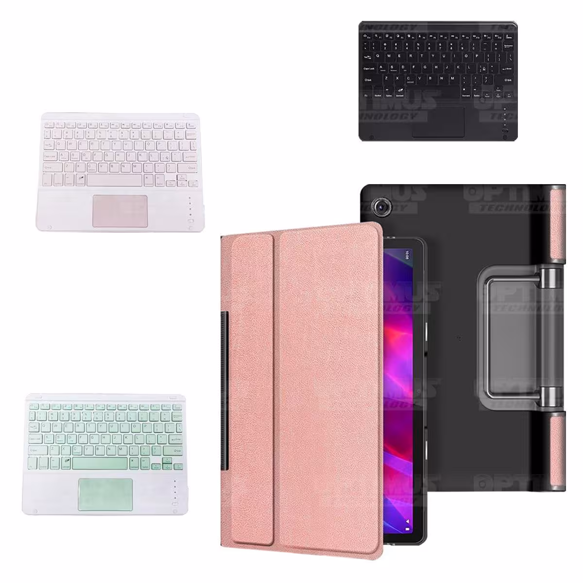 Kit Case Folio Protector + Teclado Mouse Touchpad Bluetooth para Tablet Lenovo Yoga Tab 11 2021 YT-J706F OPTIMUS TECHNOLOGY™ - 1