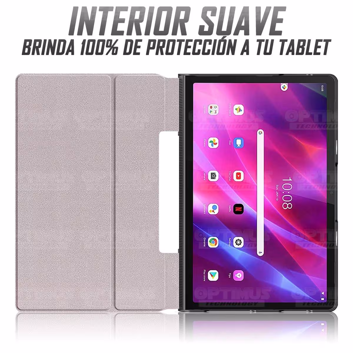 Kit Vidrio templado + Case Protector + Teclado Touchpad Bluetooth Tablet Lenovo Yoga Tab 11 2021 YT-J706F OPTIMUS TECHNOLOGY™ -