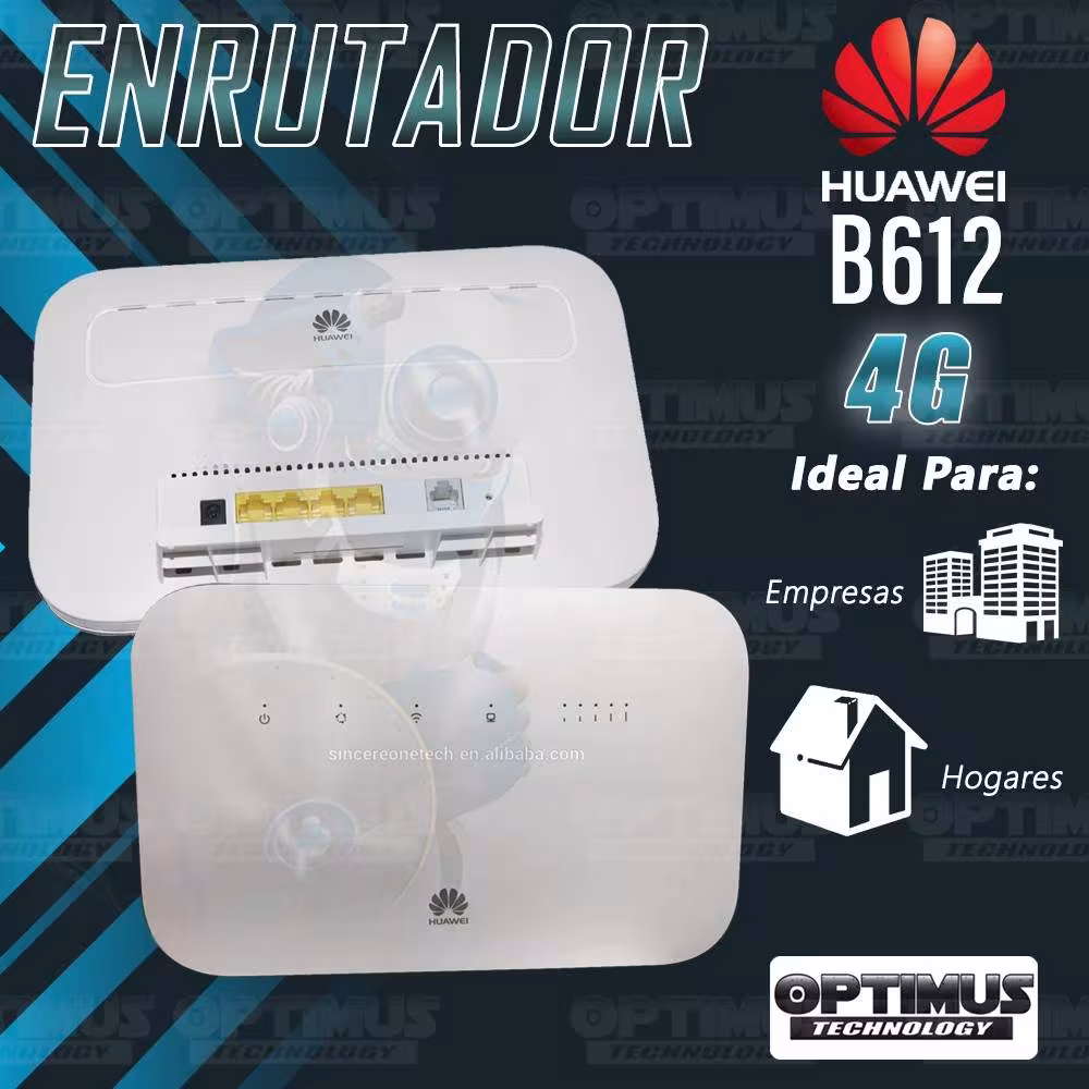 KIT Rural Empresarial Antena Amplificadora De Señal Cuatriband 10dbi TMC PLUS + Enrutador Huawei B612 + 15 Metros de Cable RG-6