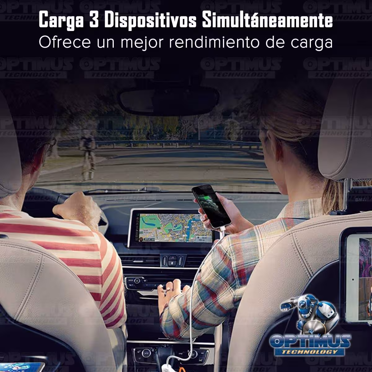 Cargador transmisor radio FM bluetooth 5.0 para carro automóvil Vehículos Camiones de tres puertos 2USB + 1Tipo C OPTIMUS BT23 O