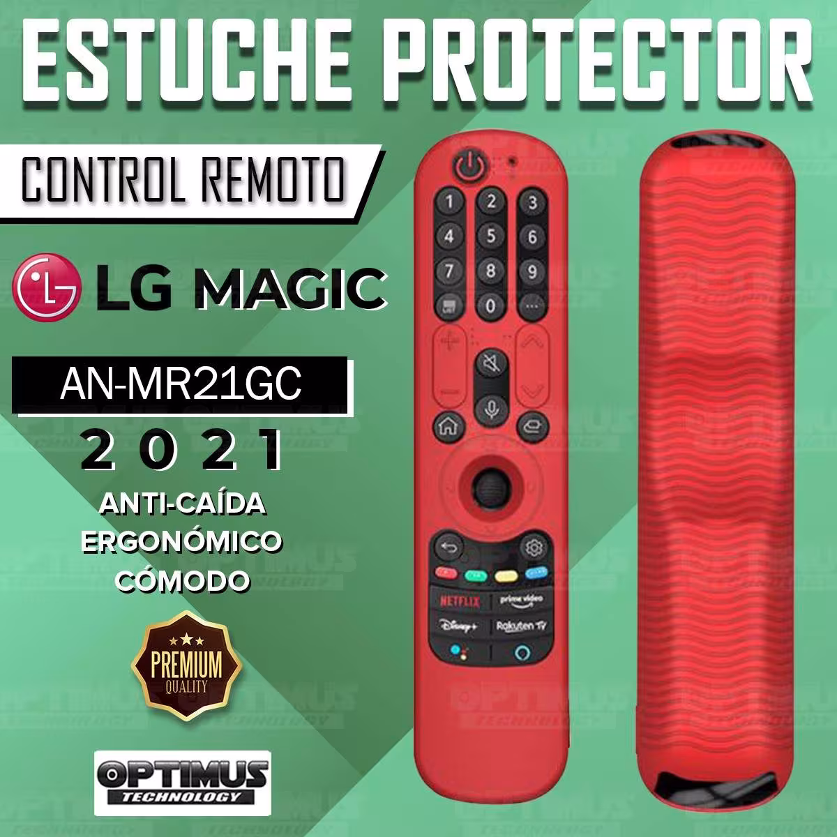 Funda Forro Estuche protector Control Remoto de Smart TV LG MAGIC 2021 AN-MR21GC | OPTIMUS TECHNOLOGY™ | EST-CTRL-LG-MGC |