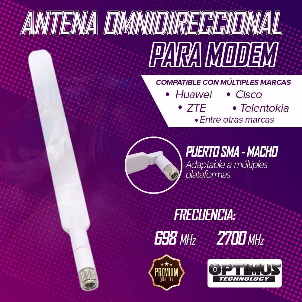 Antena 4g Modem Enrutador Huawei B310 Entrada SMA múltiples marcas ZTE Cisco etc | OPTIMUS TECHNOLOGY™ | 521256 |