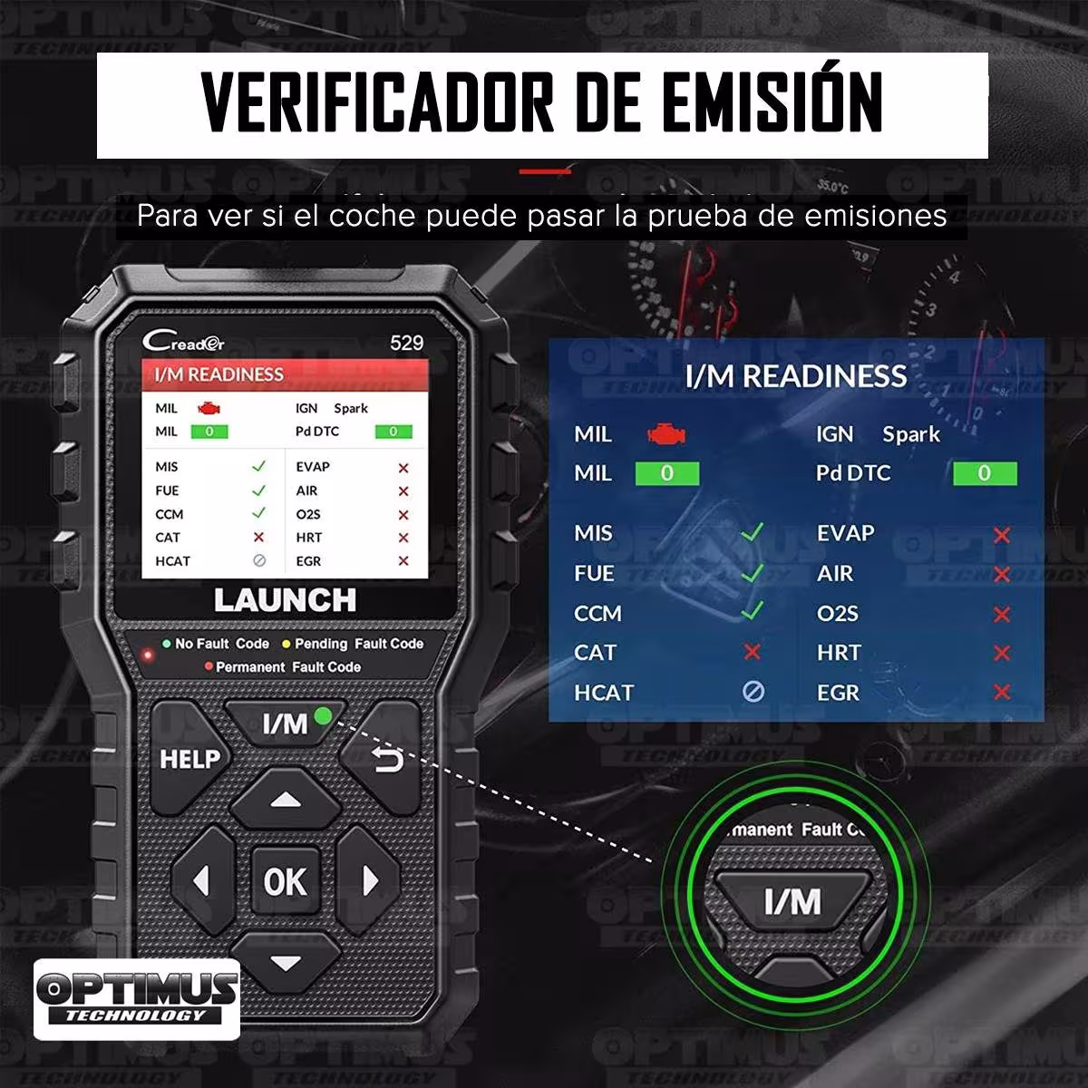 Escáner Automotriz OBD2 Scanner LAUNCH Code Reader CR529 Diagnostico de Estado para Vehiculos Carros Camiones Lector de Códigos