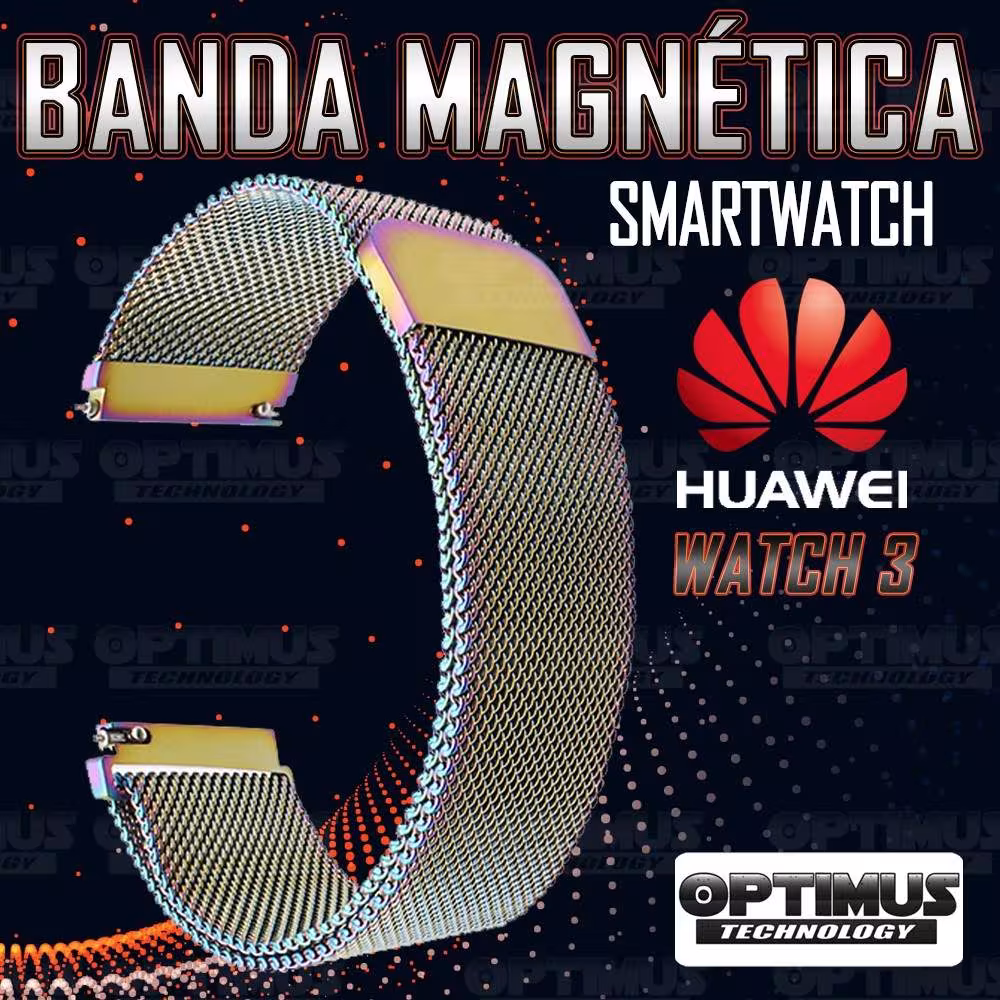 Correa Pulso Banda de Metal Magnética para reloj Smartwatch Huawei Watch 3 | OPTIMUS TECHNOLOGY™ | CRR-MGN-HW-3 |
