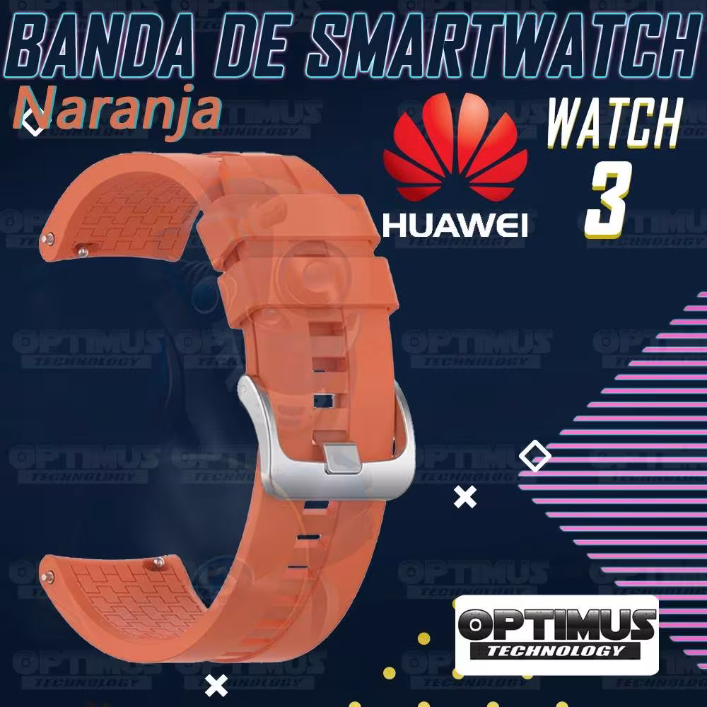 Correa Pulso de Goma 22mm para reloj Smartwatch Huawei Watch 3 | OPTIMUS TECHNOLOGY™ | CRR-GM-HW-3 |
