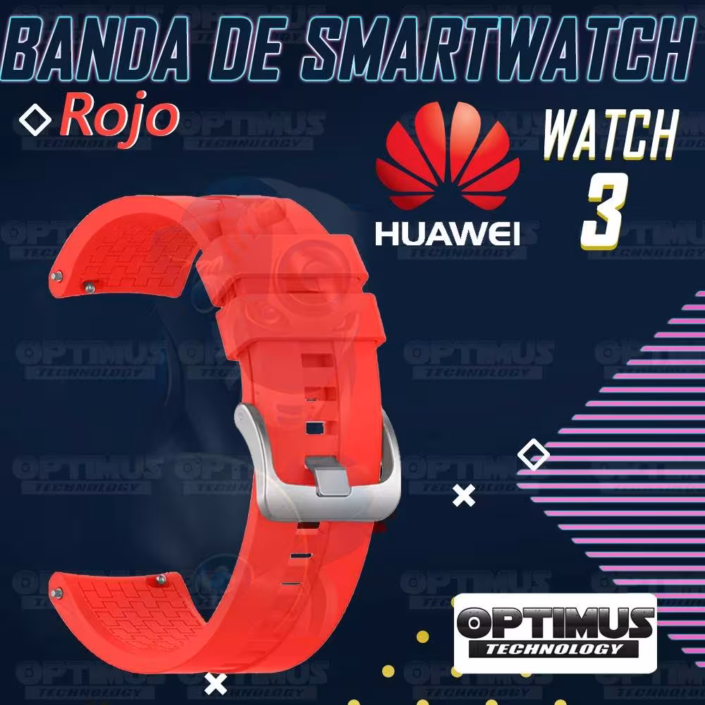 Correa Pulso de Goma 22mm para reloj Smartwatch Huawei Watch 3 | OPTIMUS TECHNOLOGY™ | CRR-GM-HW-3 |